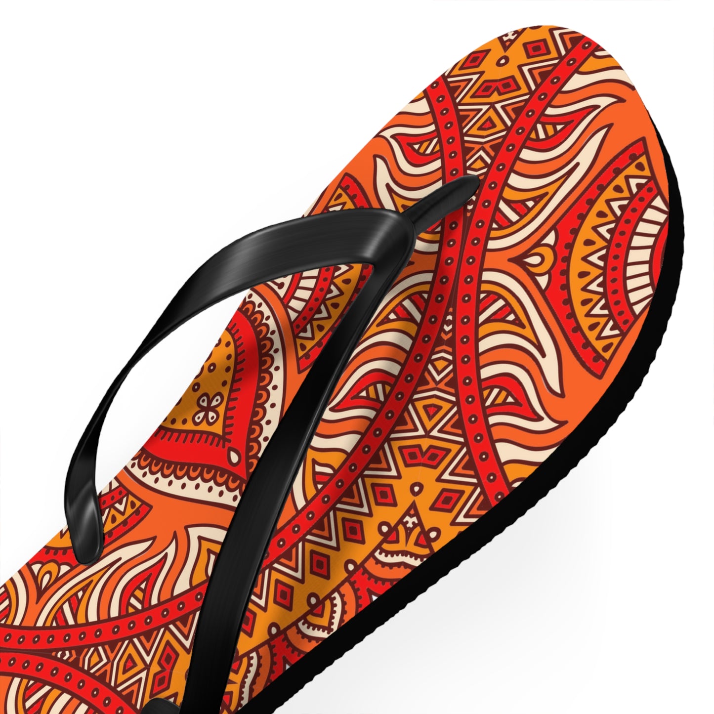 Soluvd Orange Mandala Flip Flops