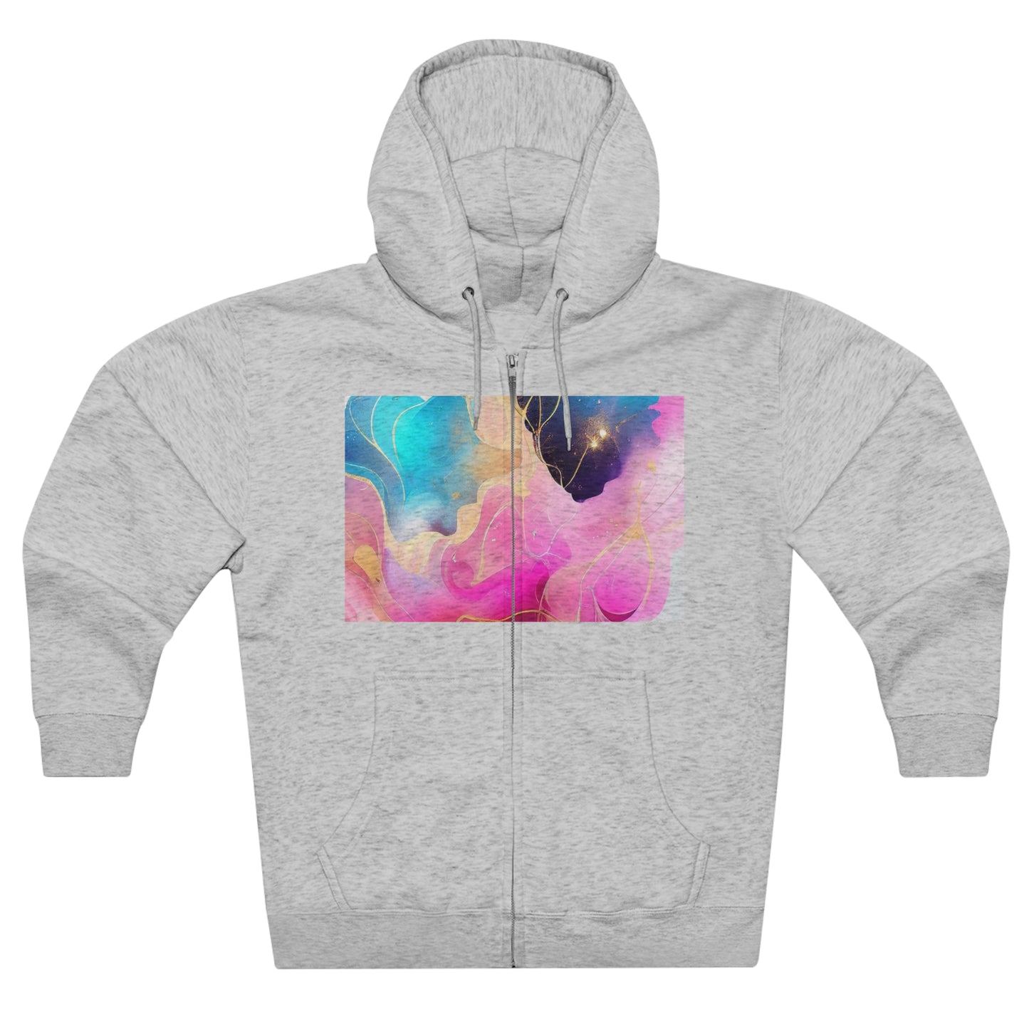 Soluvd Unisex Premium Full Zip Hoodie Alcohol Ink