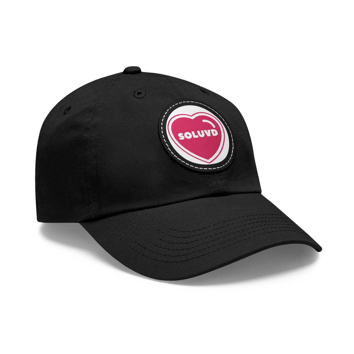 Soluvd Dad Hat with Logo One Leather Patch (Round)