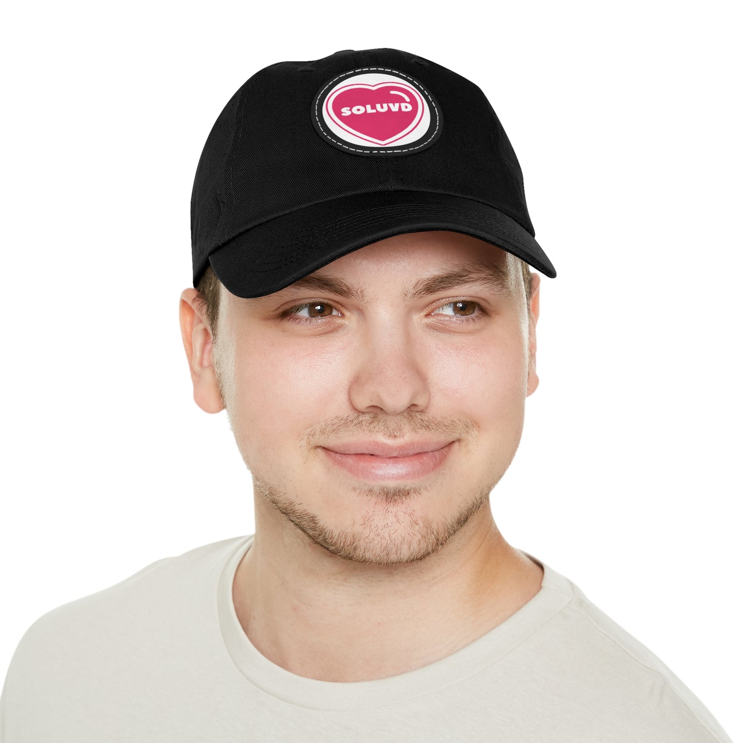 Soluvd Dad Hat with Logo One Leather Patch (Round)