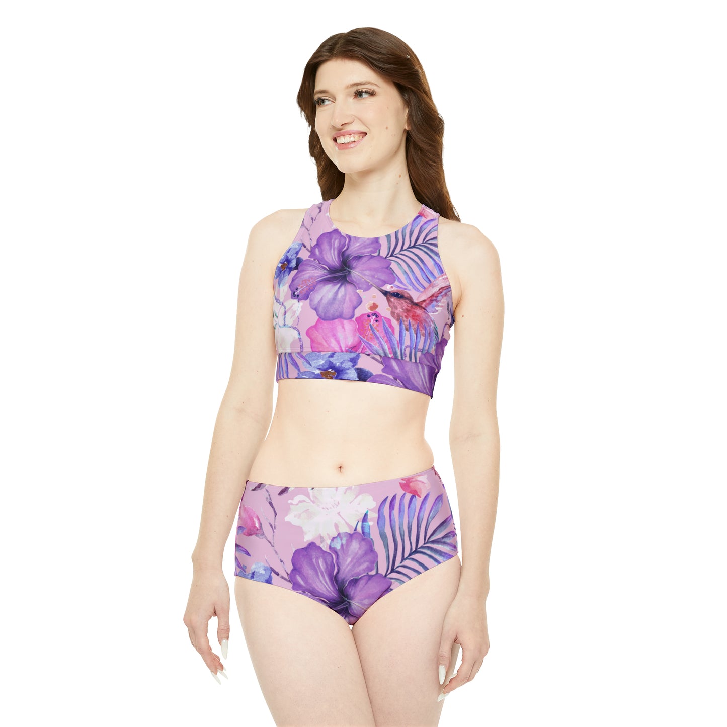 Soluvd Purple Vacay Sporty Bikini Set