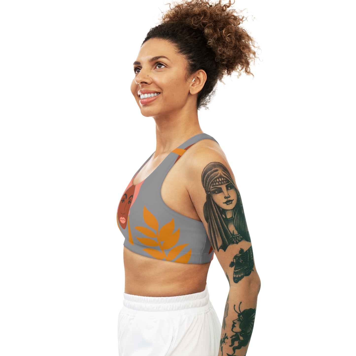 Soluvd Seamless Sports Bra (AOP) Hat Lady