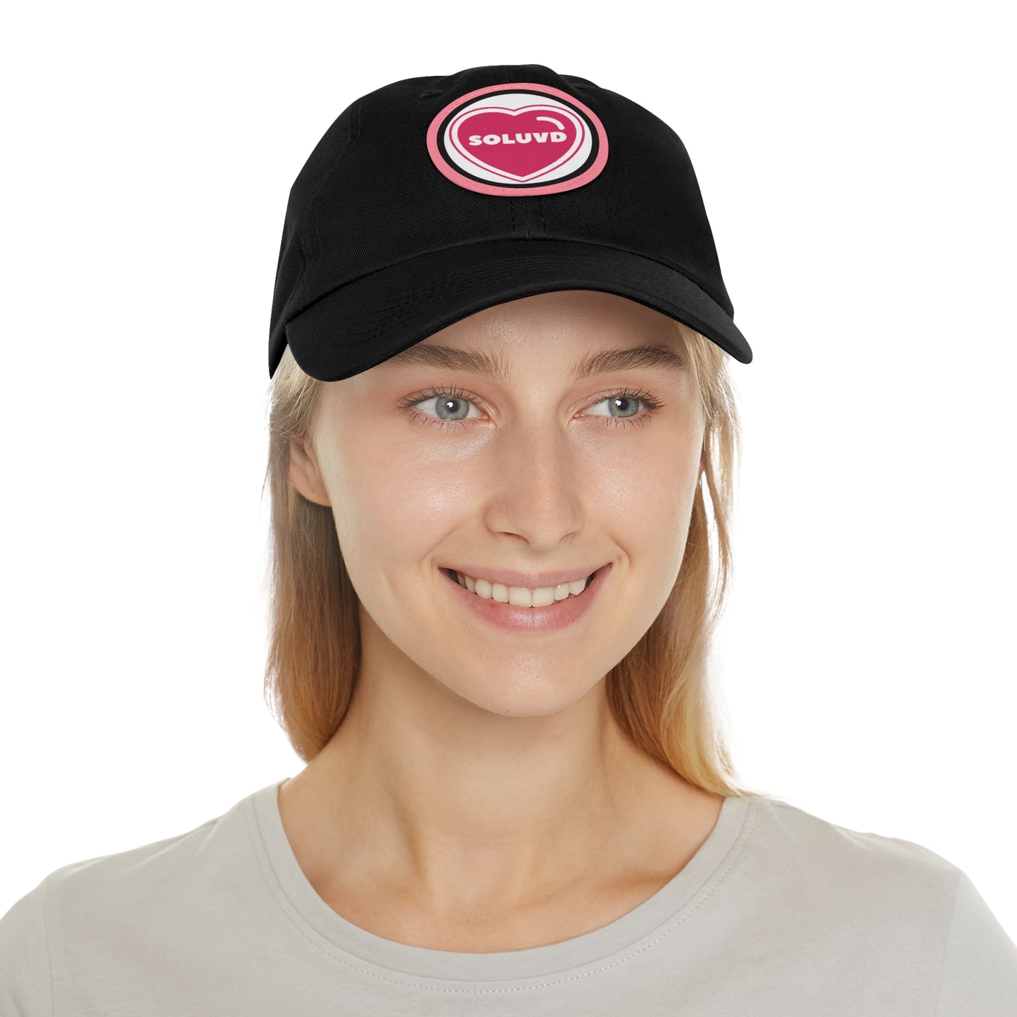 Soluvd Dad Hat with Logo One Leather Patch (Round)