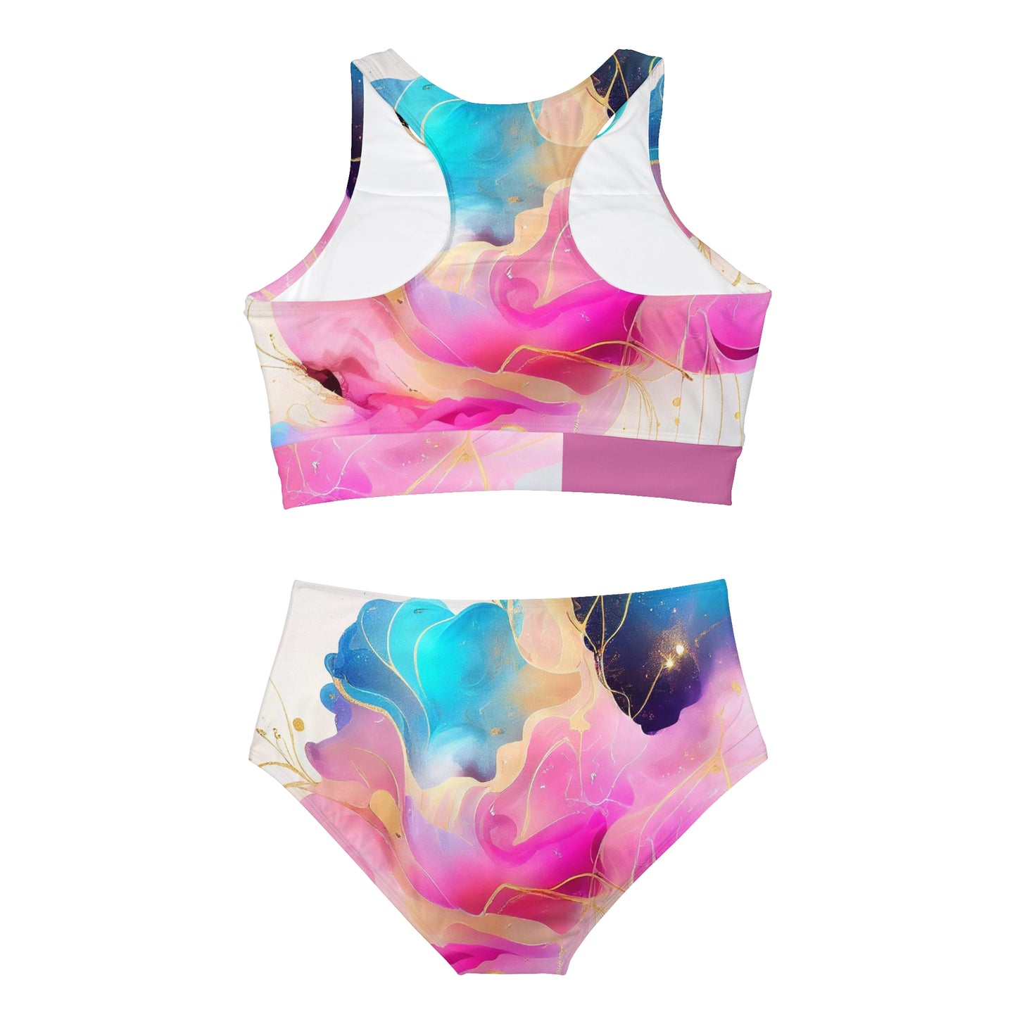 Soluvd Sporty Bikini Set (AOP) Alcohol Ink