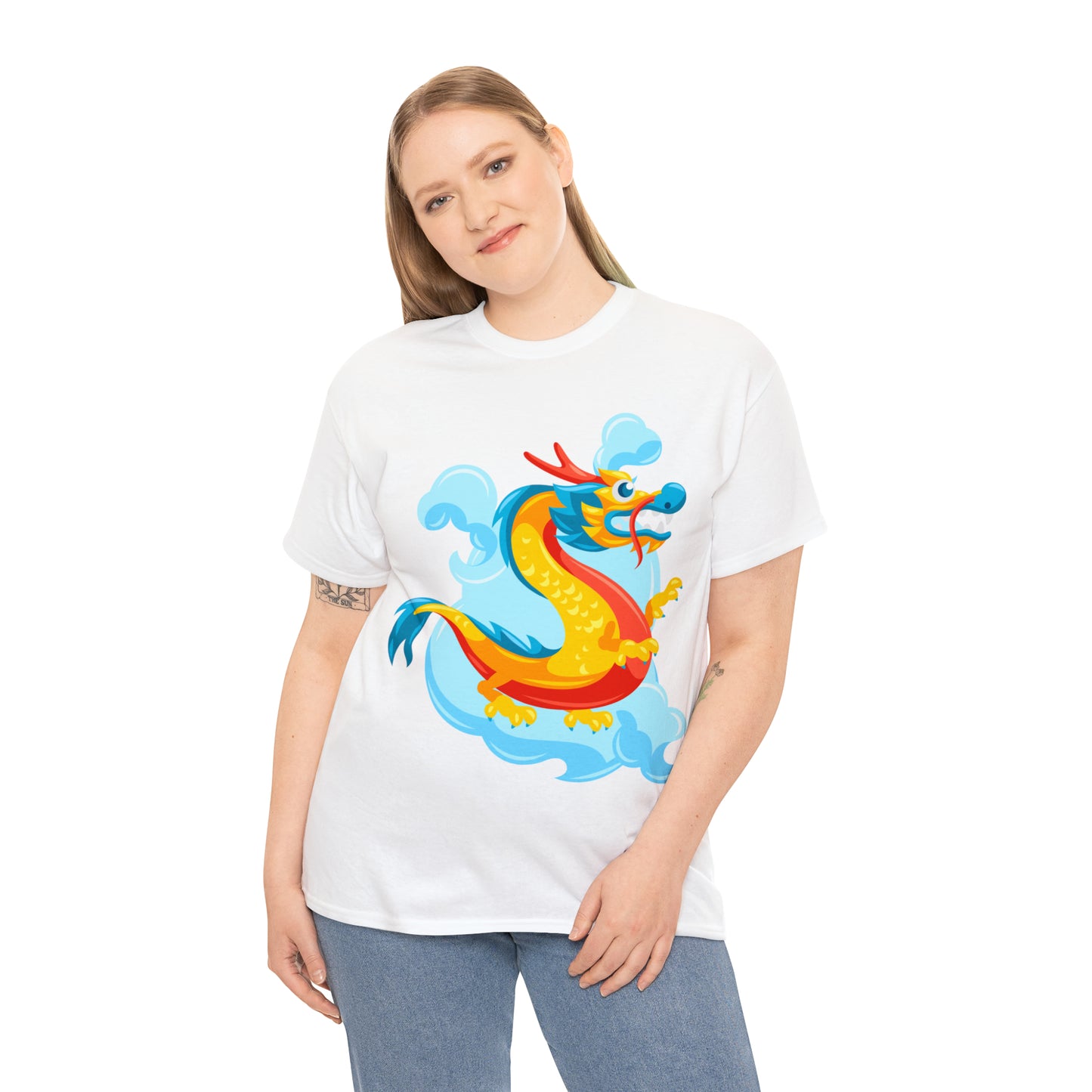Soluvd Unisex Heavy Cotton Yellow DragonTee