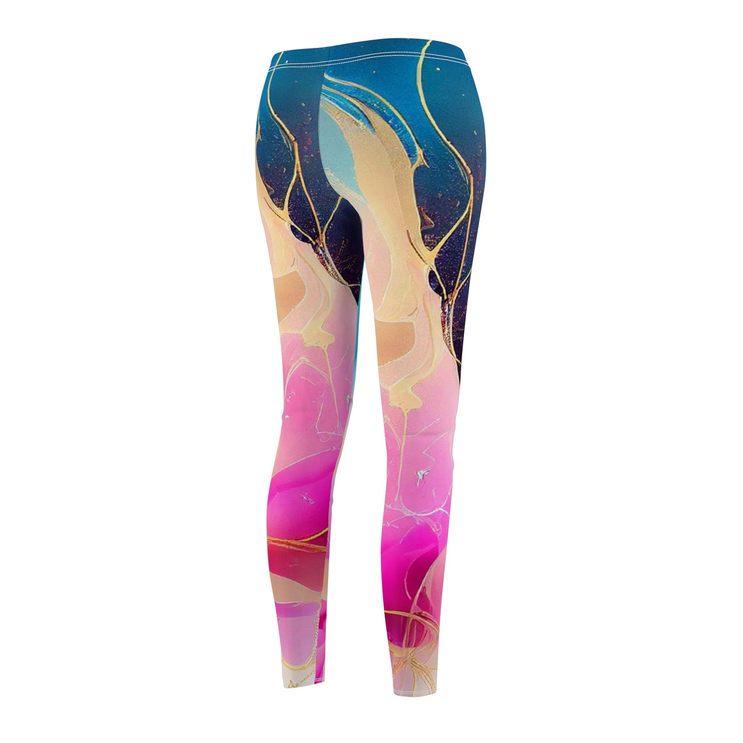 Soluvd Women's Cut & Sew Casual Leggings (AOP) Alcohol Ink