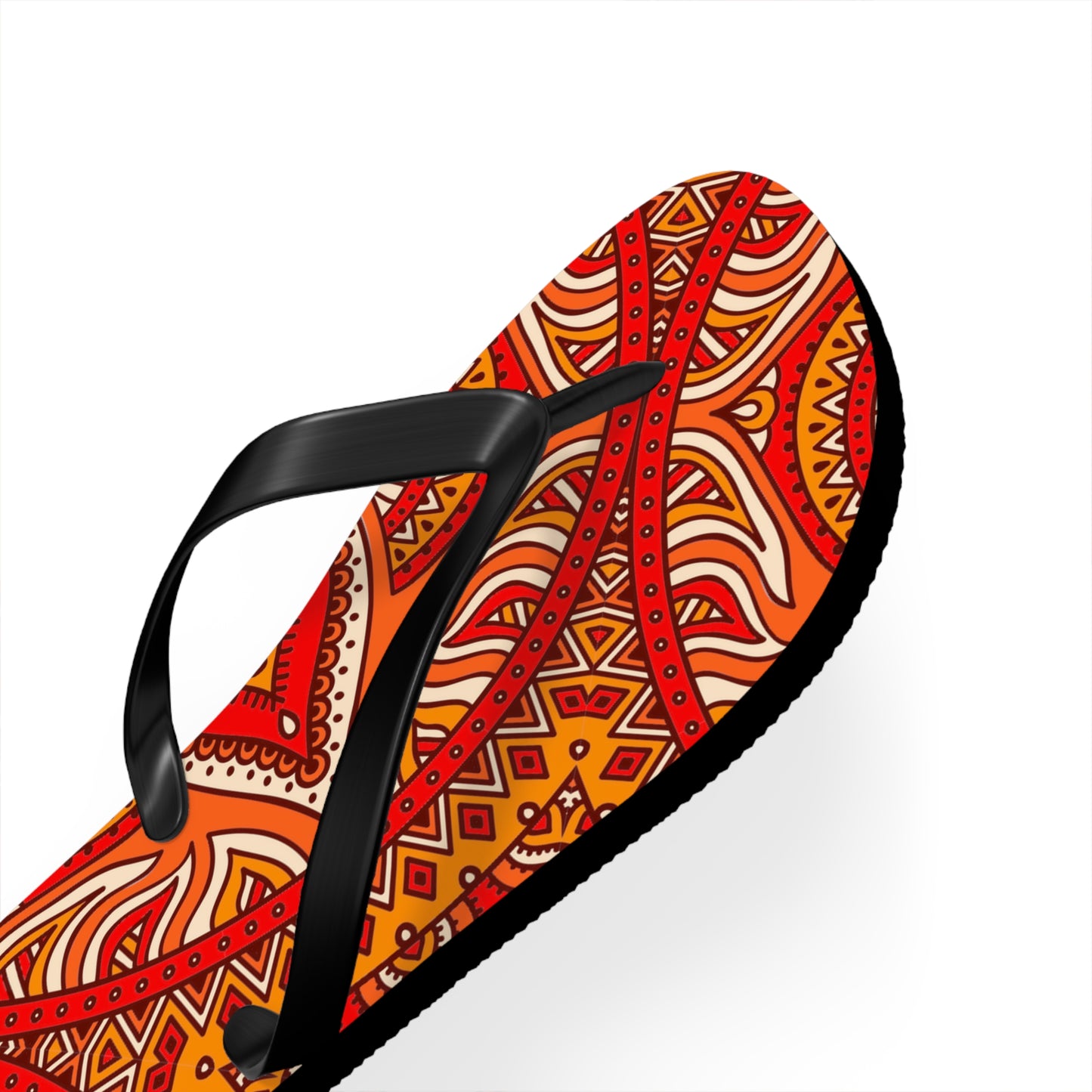 Soluvd Orange Mandala Flip Flops