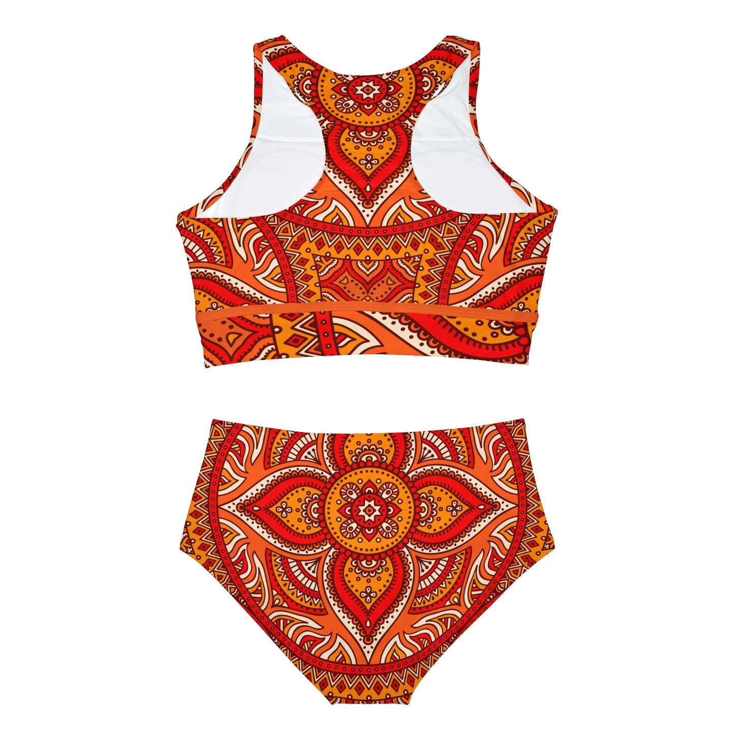 Soluvd Sporty Bikini Set Orange Mandala