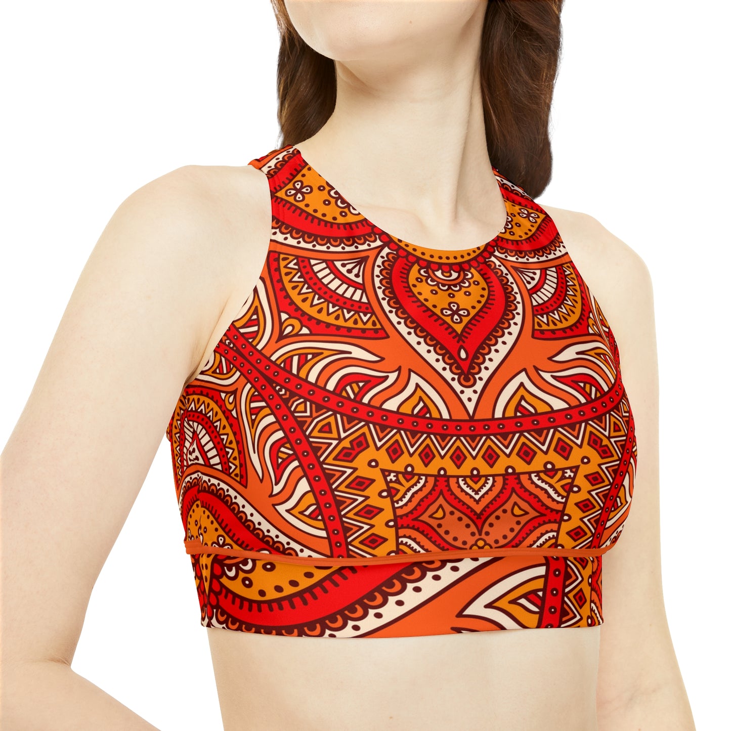 Soluvd Sporty Bikini Set Orange Mandala