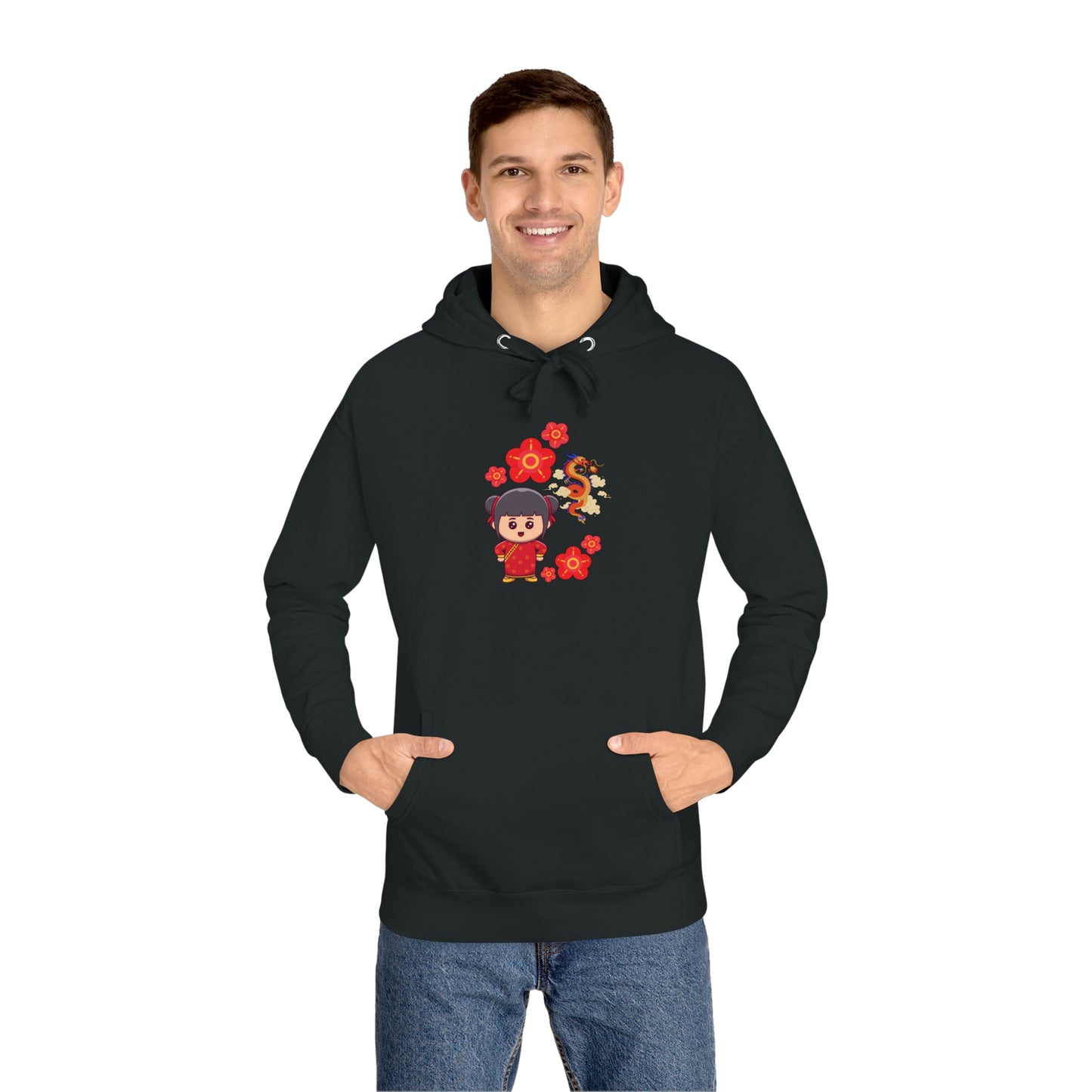 Soluvd Unisex Fleece Dragon Girl Hoodie