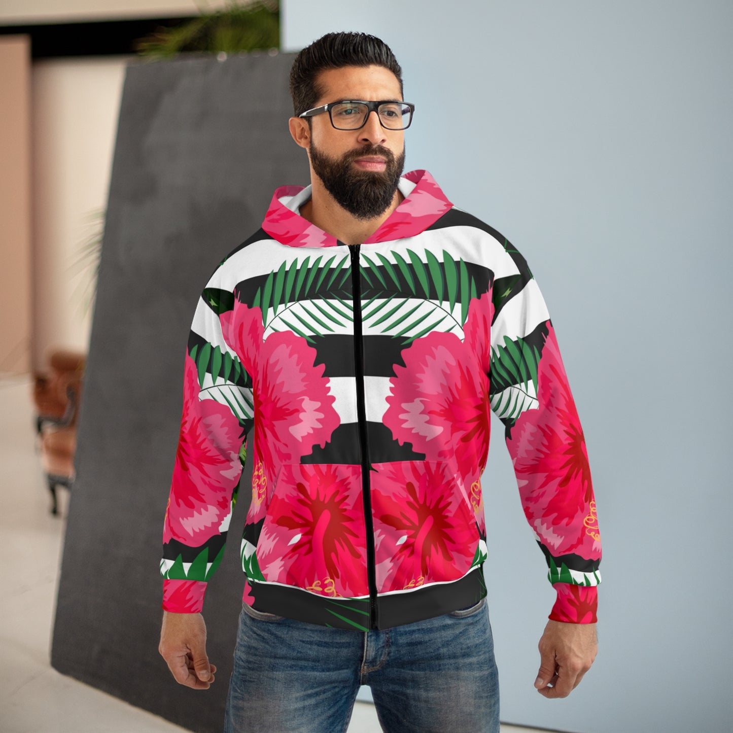 Soluvd Island Flower Unisex Zip Hoodie