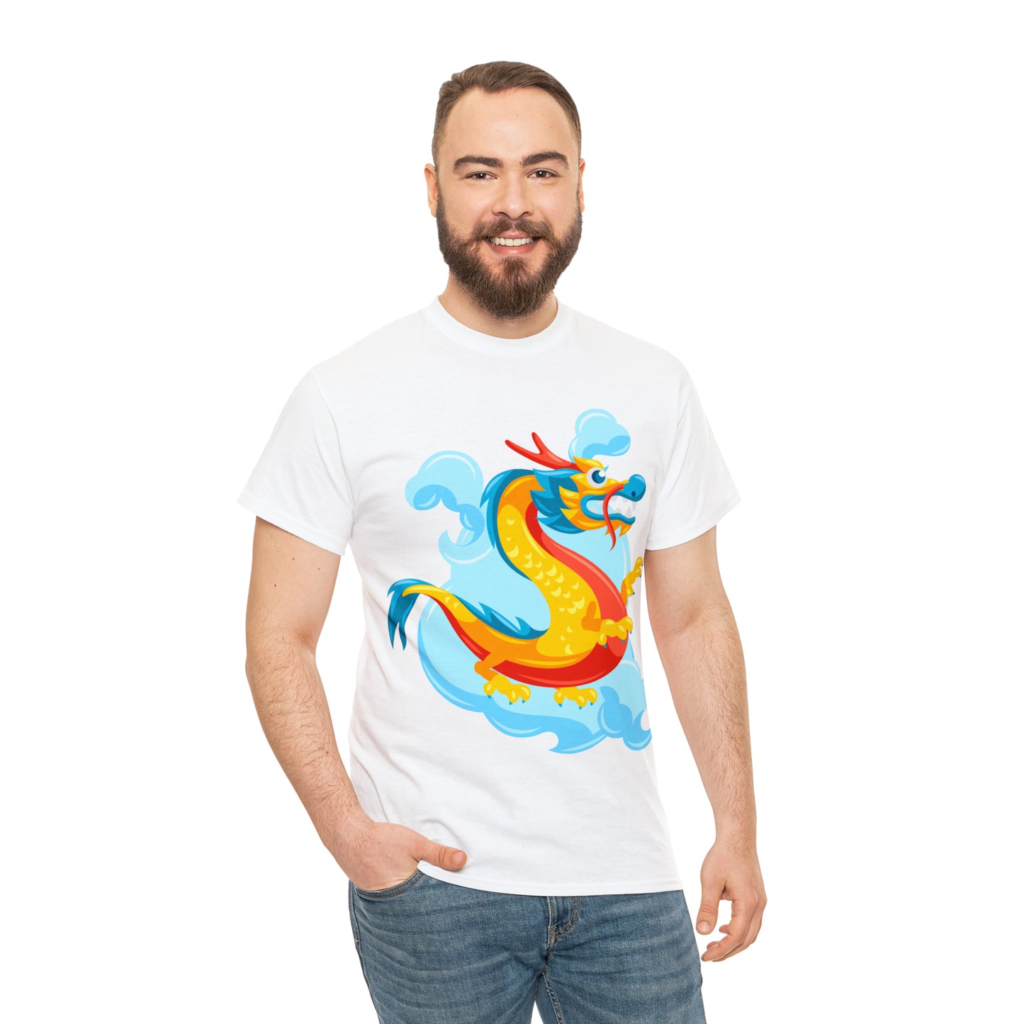 Soluvd Unisex Heavy Cotton Yellow DragonTee