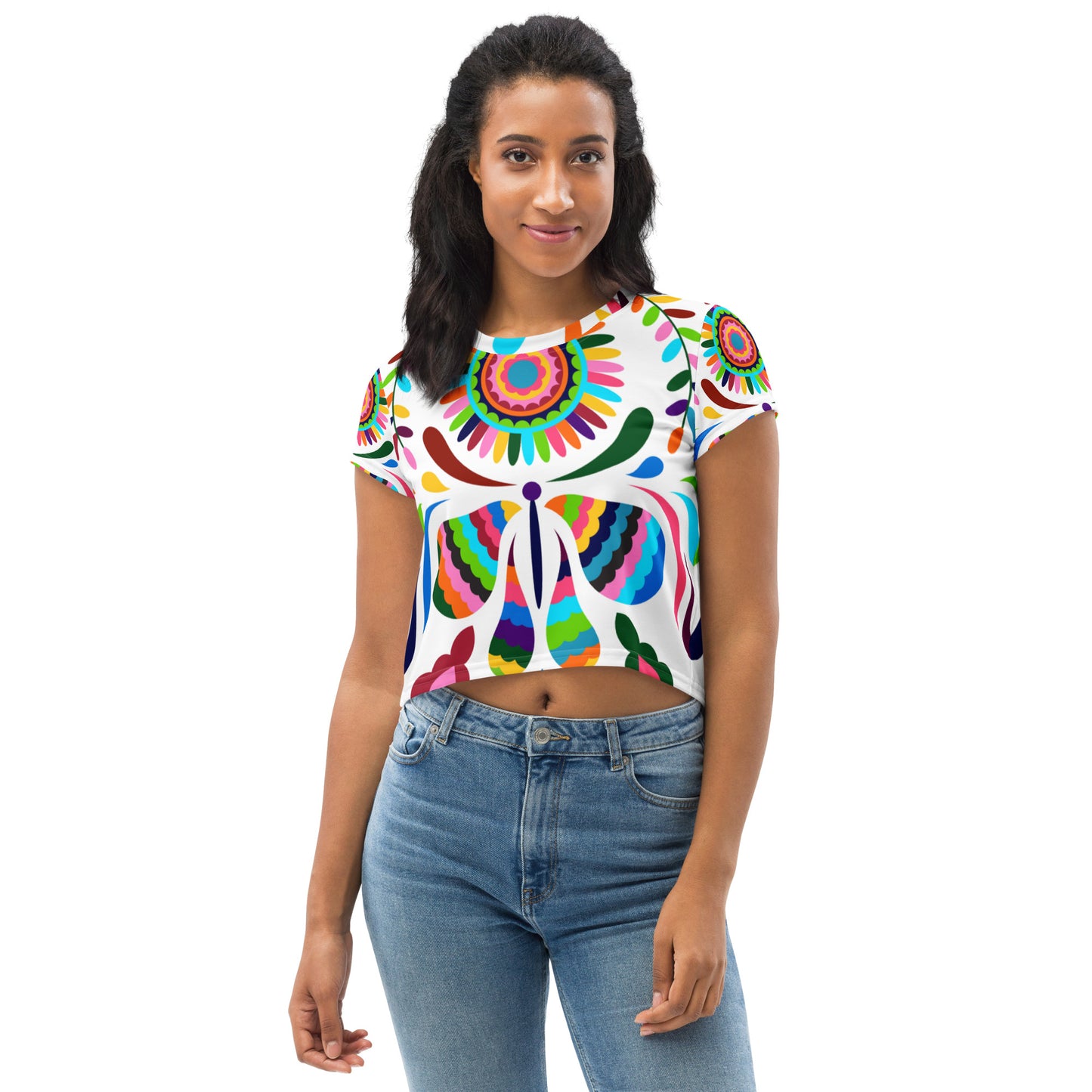 All-Over Print Crop Tee with Sunny Days Print