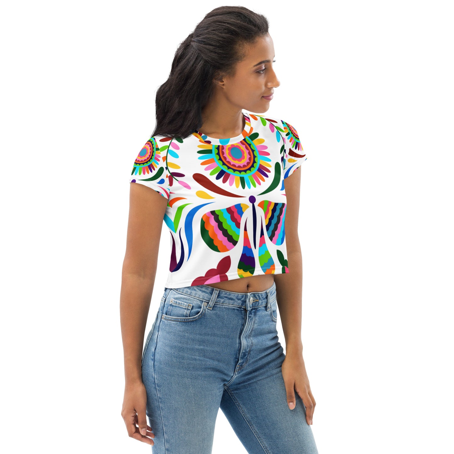 All-Over Print Crop Tee with Sunny Days Print