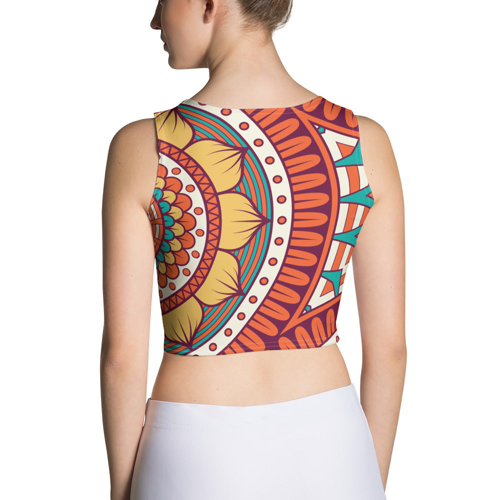 Crop Top with Golden Mandala Print