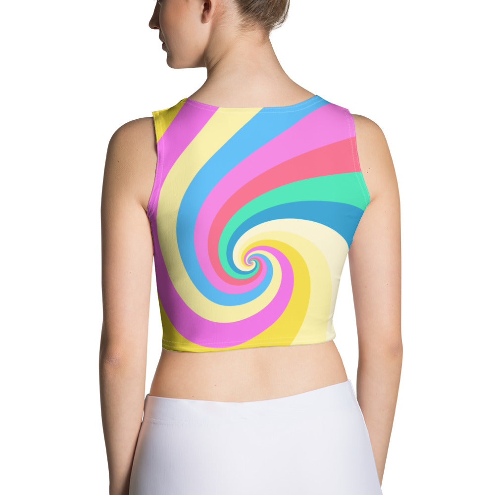 Crop Top with Pastel Swirl Print