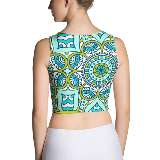 Crop Top with Green Mandala Print