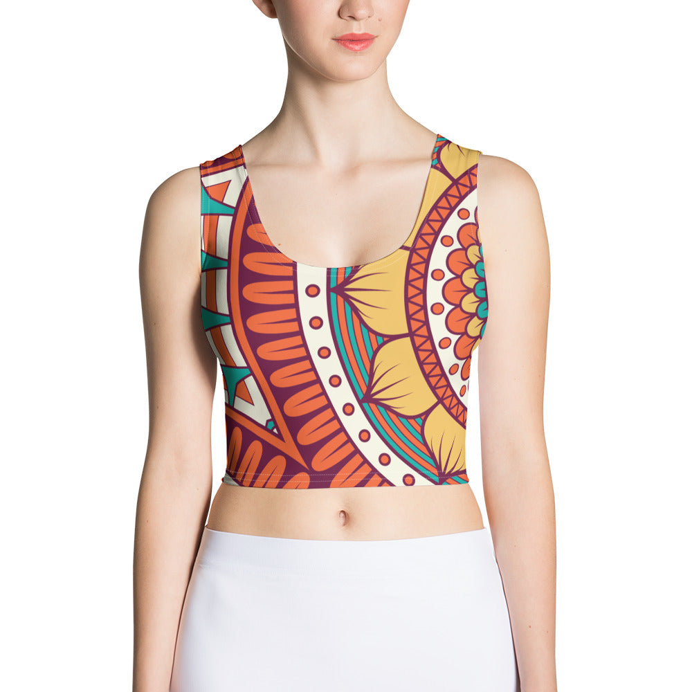 Crop Top with Golden Mandala Print