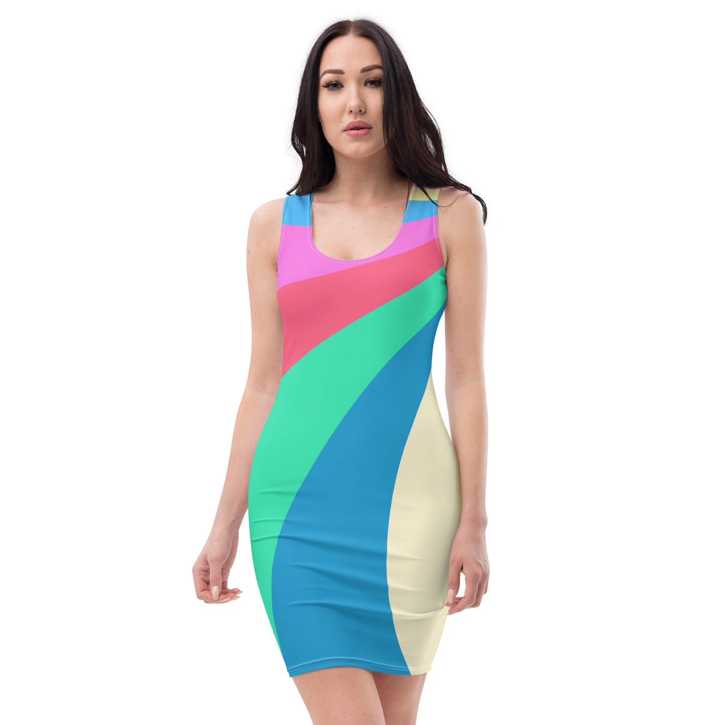 Sublimation Cut & Sew Dress with Pastel Swirl Print