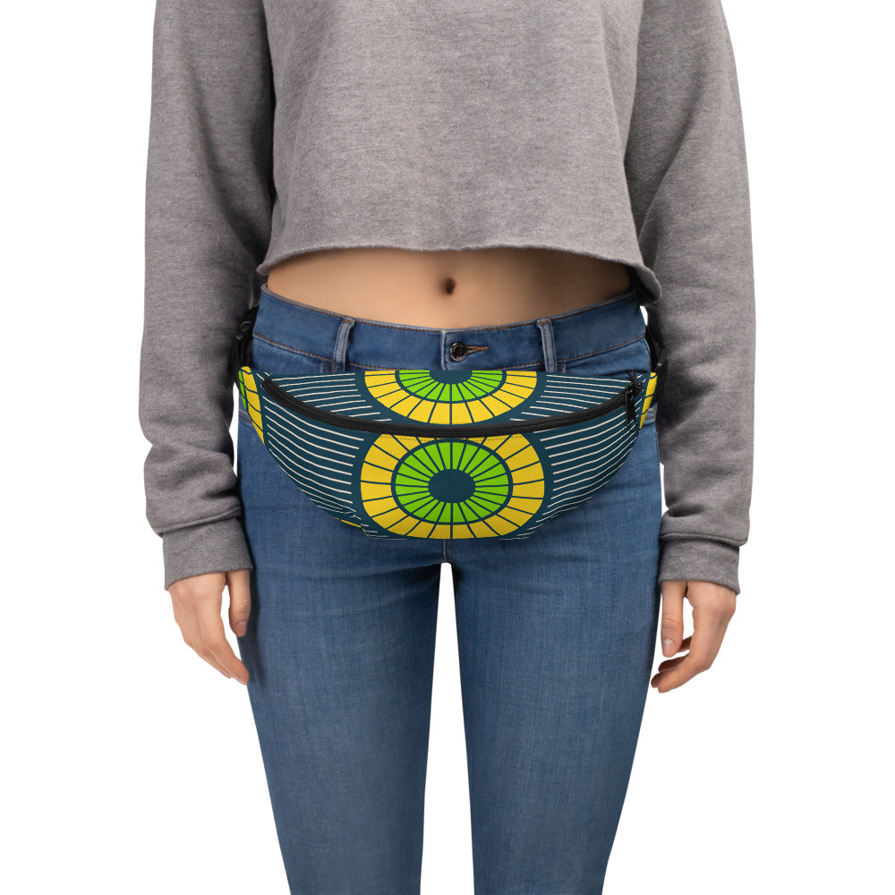 Fanny Pack with with Green African Print