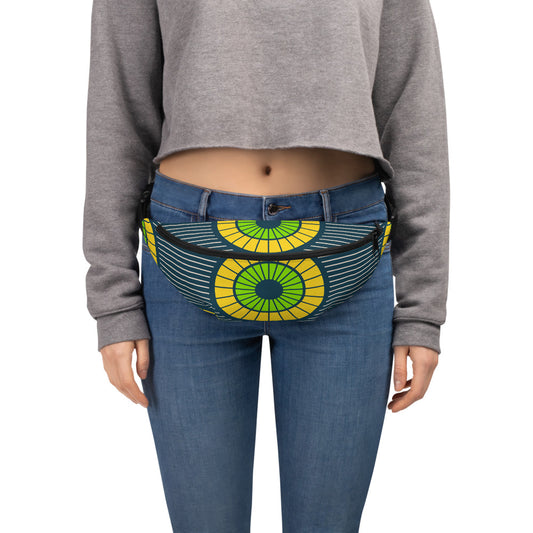 Fanny Pack with with Green African Print