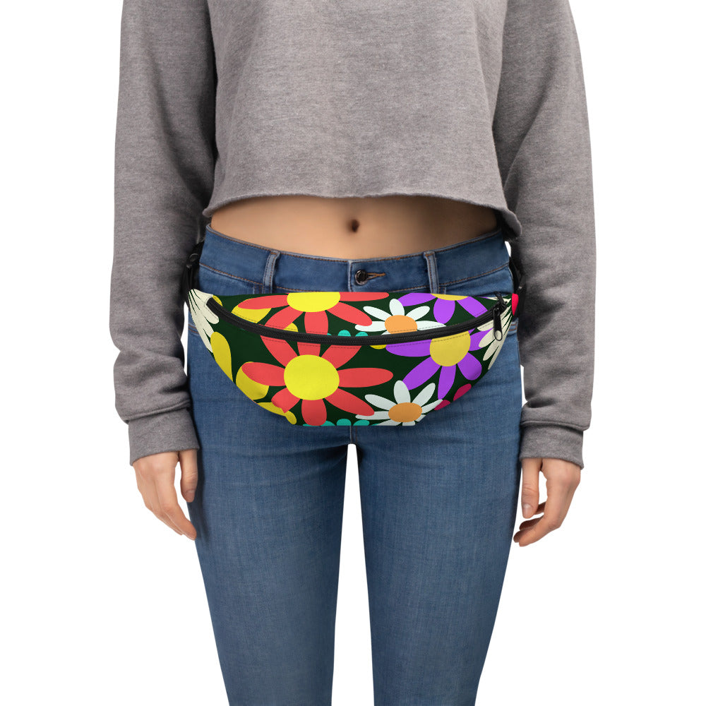 Fanny Pack with Psychedelic Daisy Print