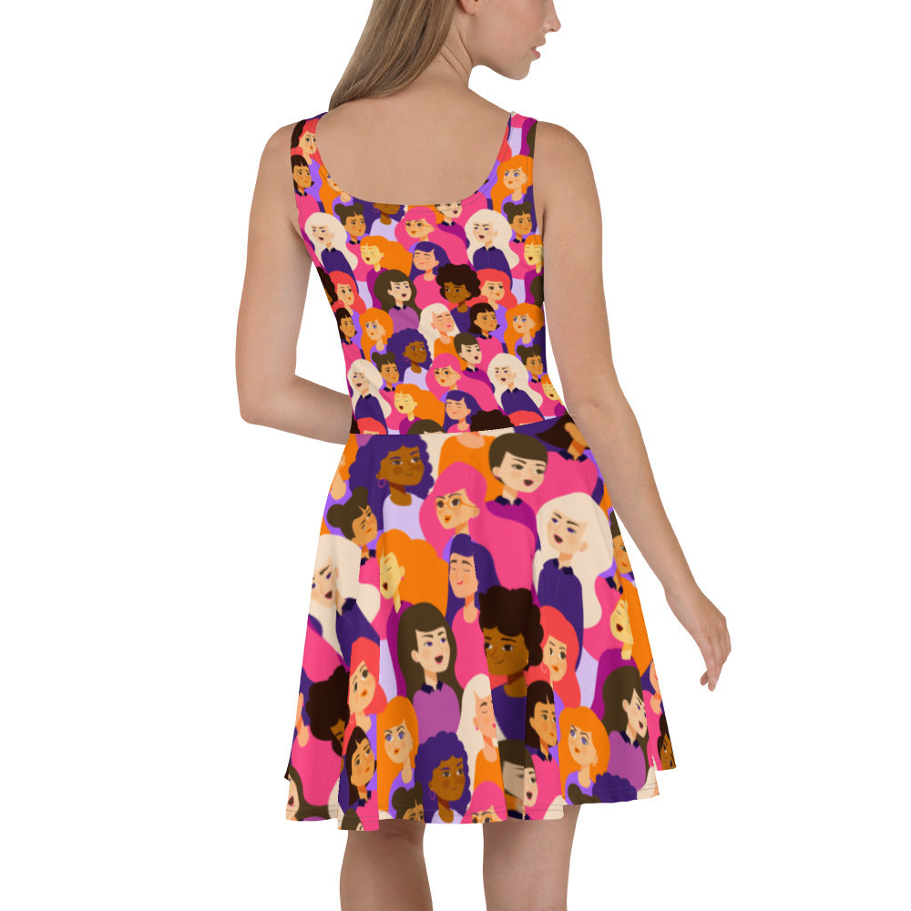 Skater Dress with Pink Ladies Print