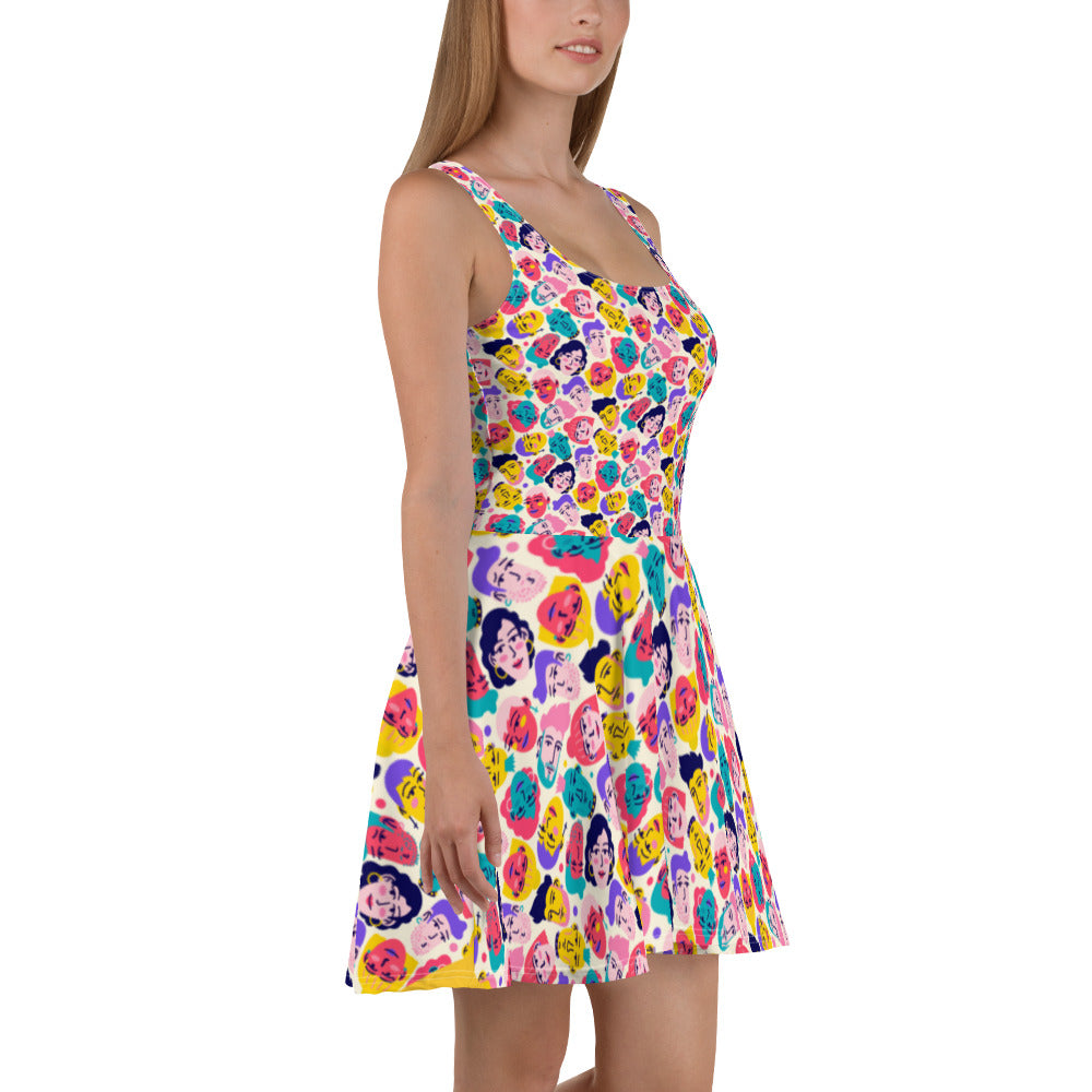 Skater Dress with Crazy People Print