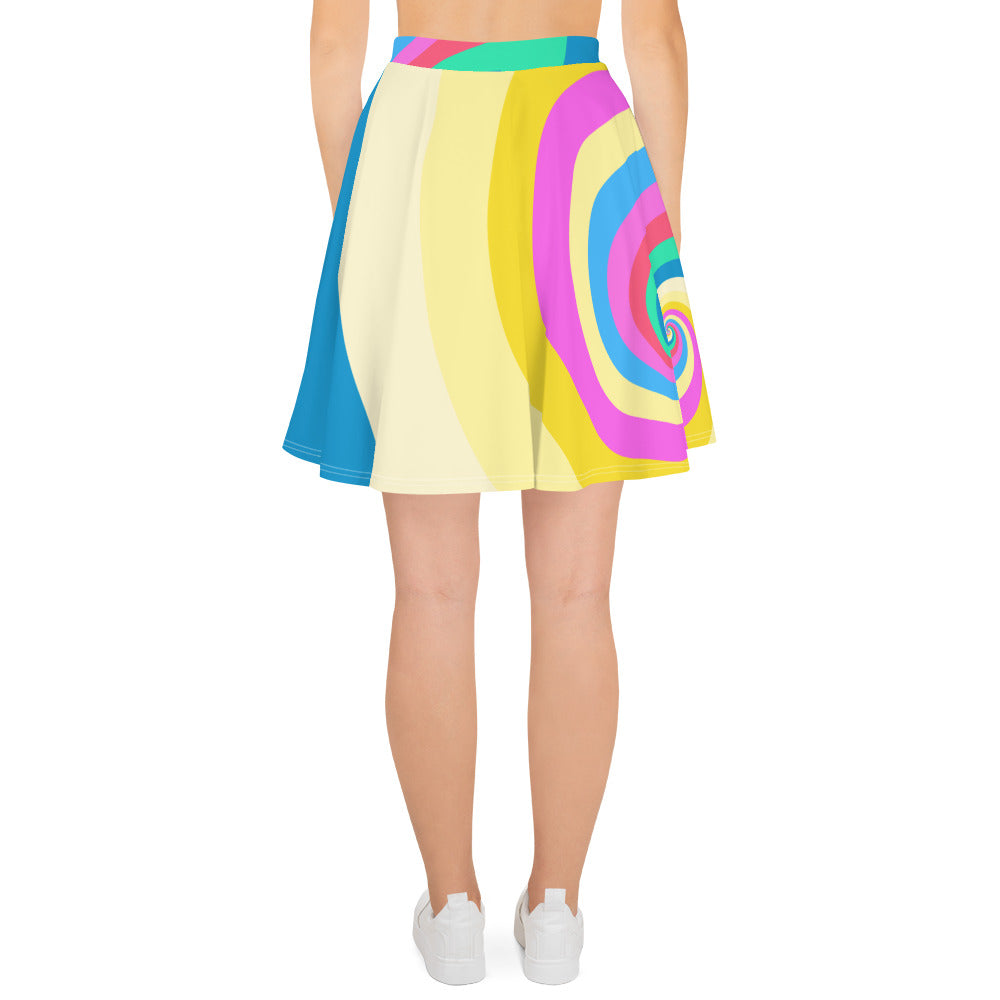 Skater Skirt with Pastel Swirl Print