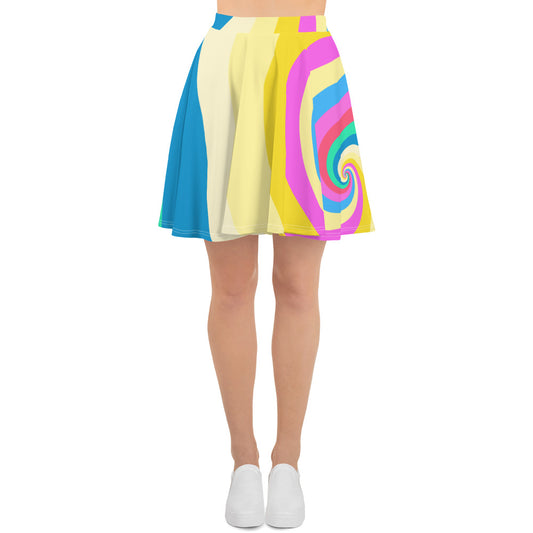 Skater Skirt with Pastel Swirl Print