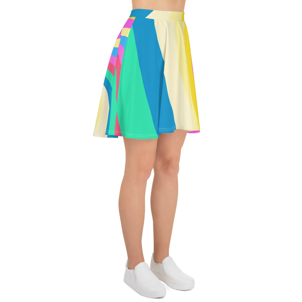 Skater Skirt with Pastel Swirl Print