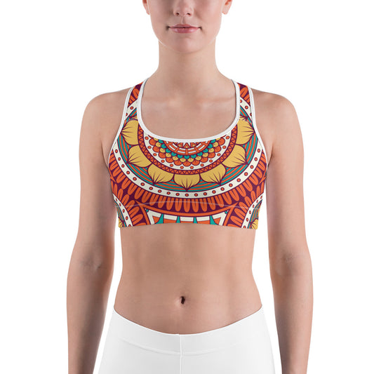 Sports bra with Golden Mandala Print