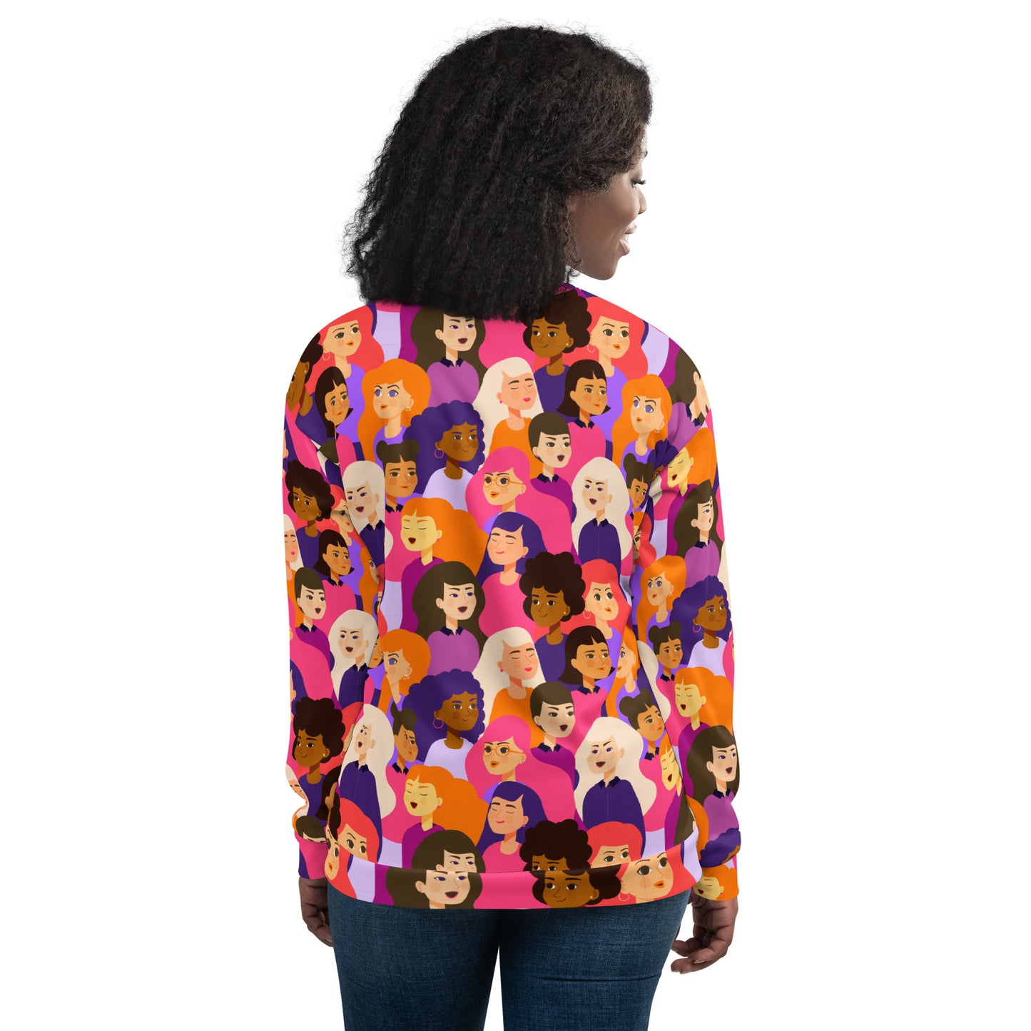 Unisex Bomber Jacket with Pink Ladies Print