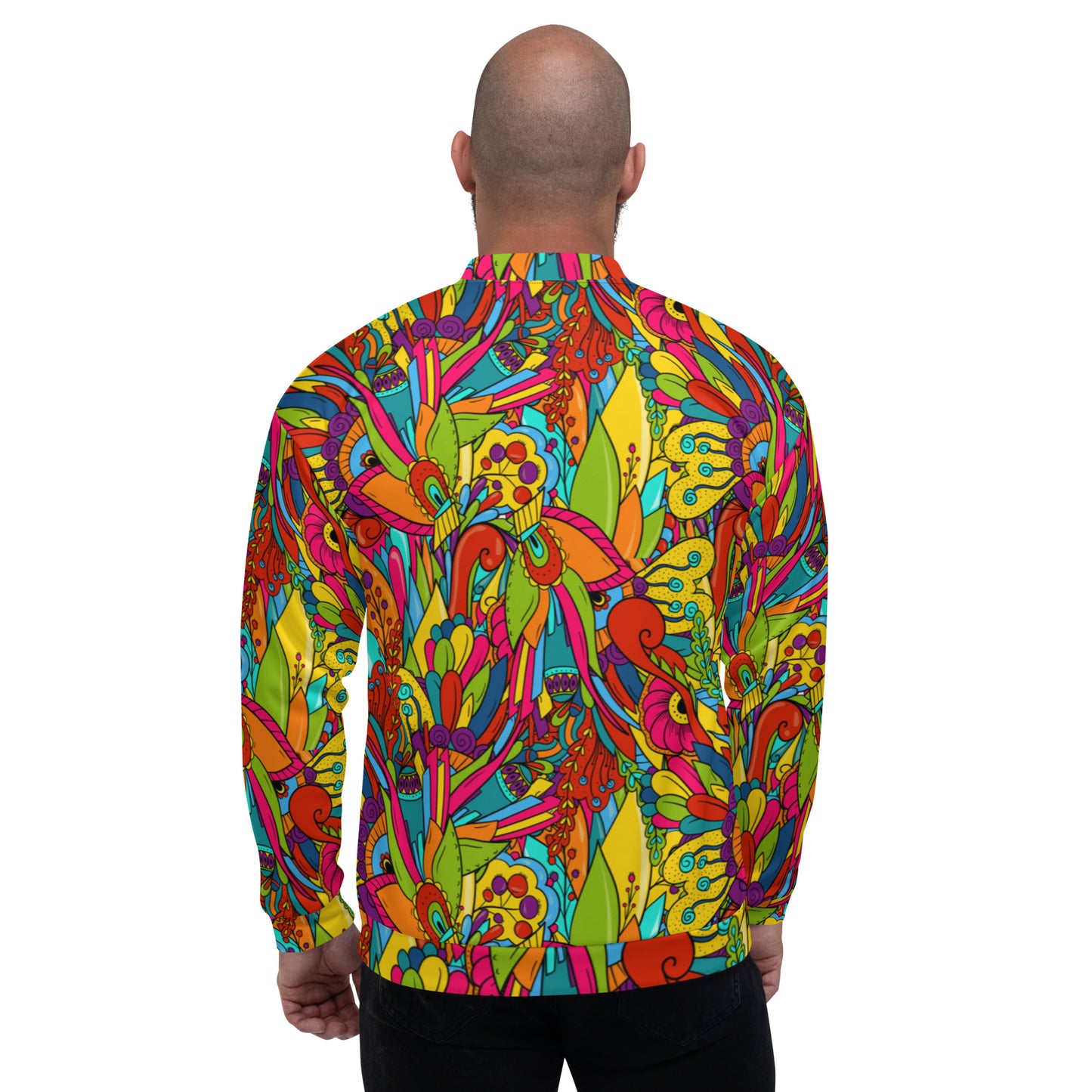 Unisex Bomber Jacket with Hippie Paisley Print