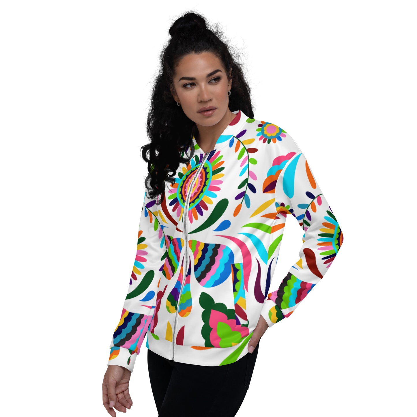 Unisex Bomber Jacket with Sunny Days Print