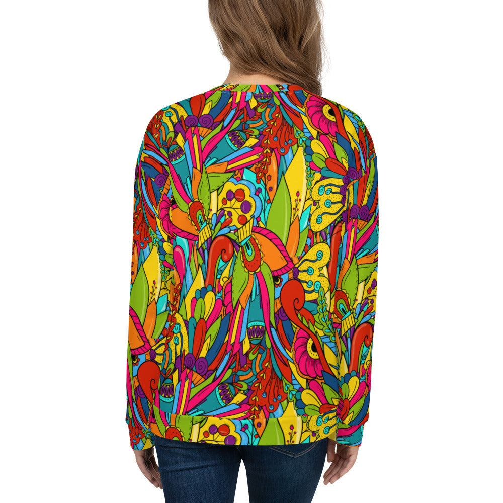 Unisex Sweatshirt with Hippie Paisley Print