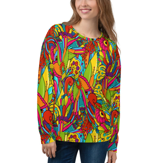 Unisex Sweatshirt with Hippie Paisley Print