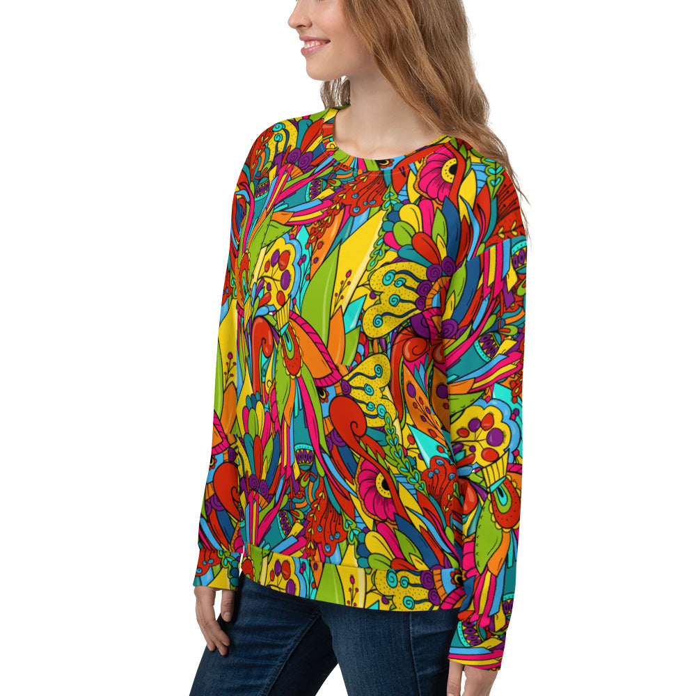 Unisex Sweatshirt with Hippie Paisley Print