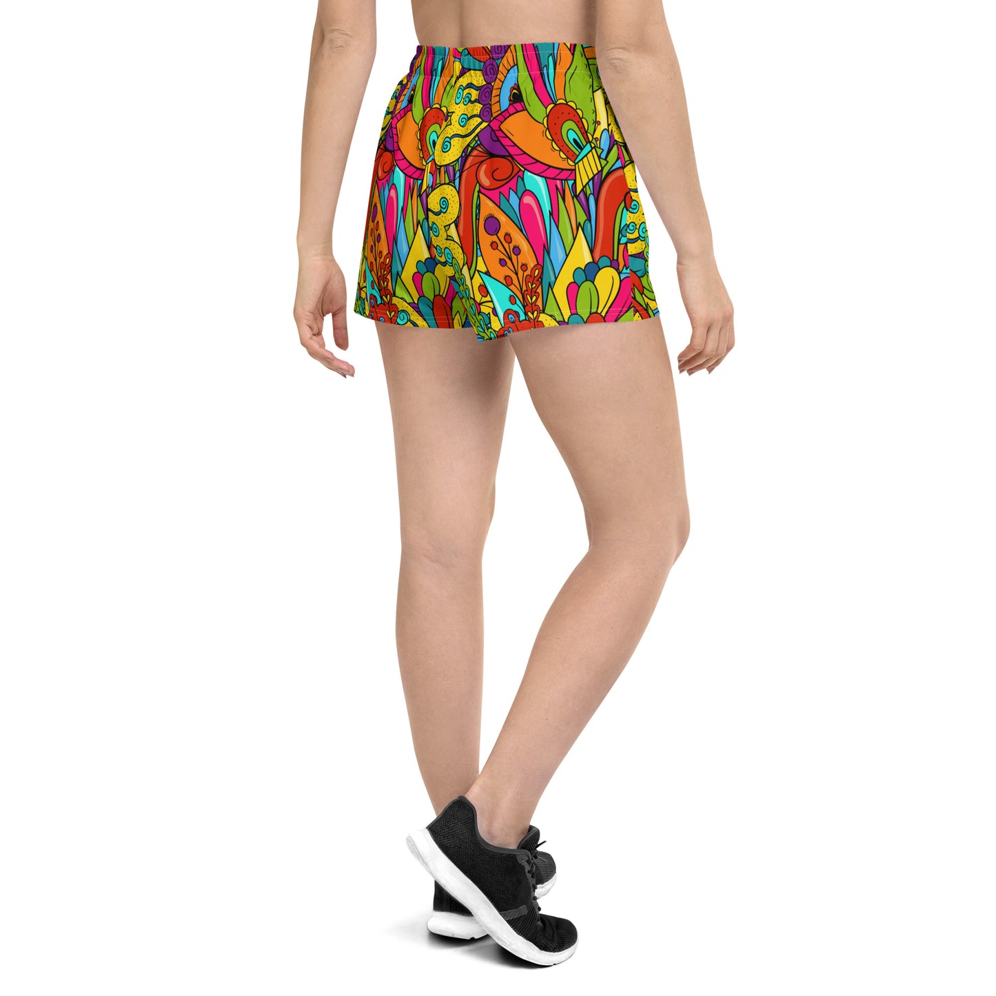 Women's Athletic Short Shorts with Hippie Paisley Print