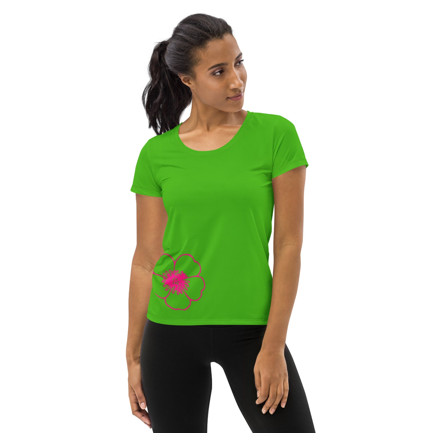 Green Luv All-Over Print Women's Athletic T-shirt