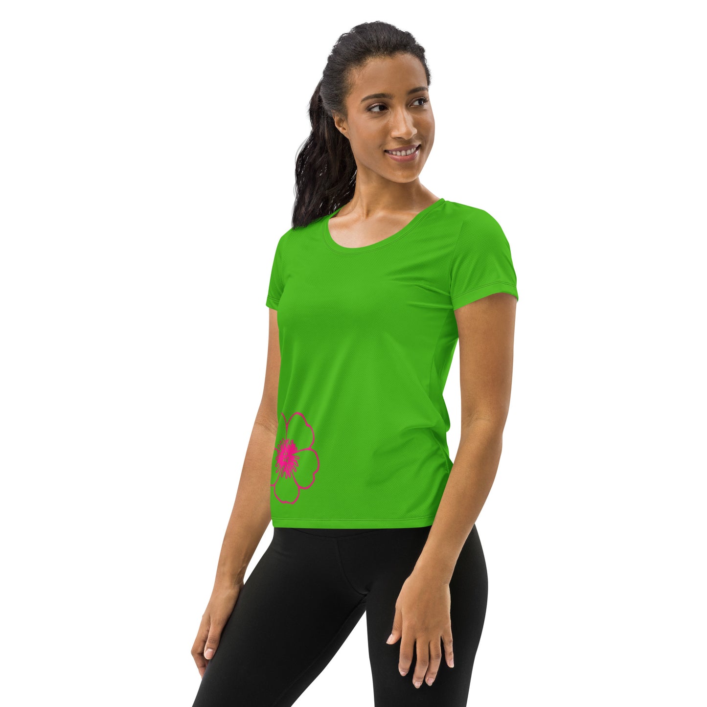 Green Luv All-Over Print Women's Athletic T-shirt