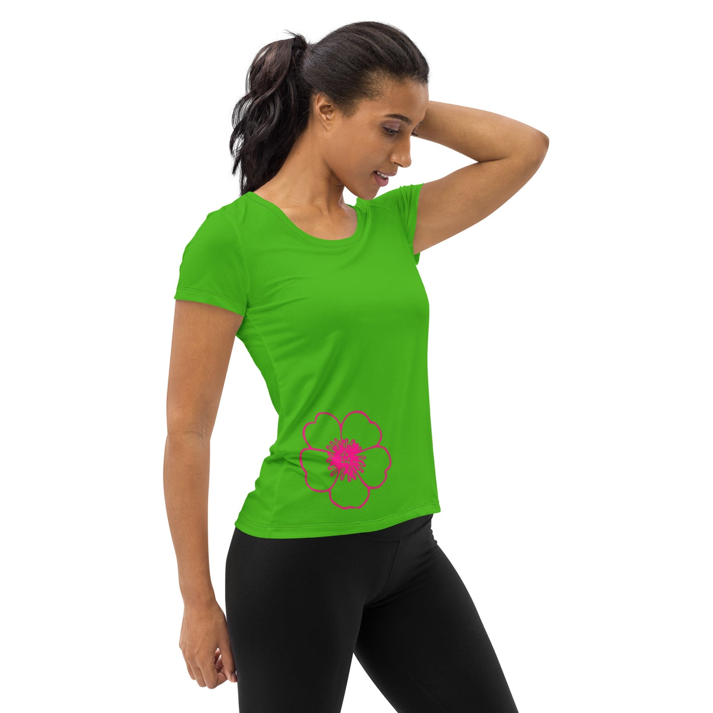 Green Luv All-Over Print Women's Athletic T-shirt