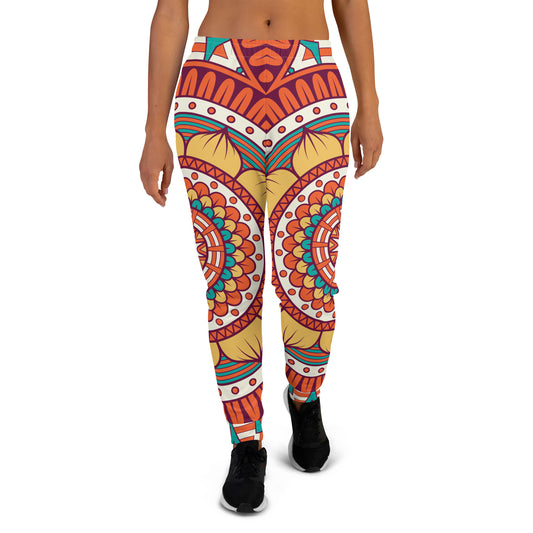 Women's Joggers with Golden Mandala Print