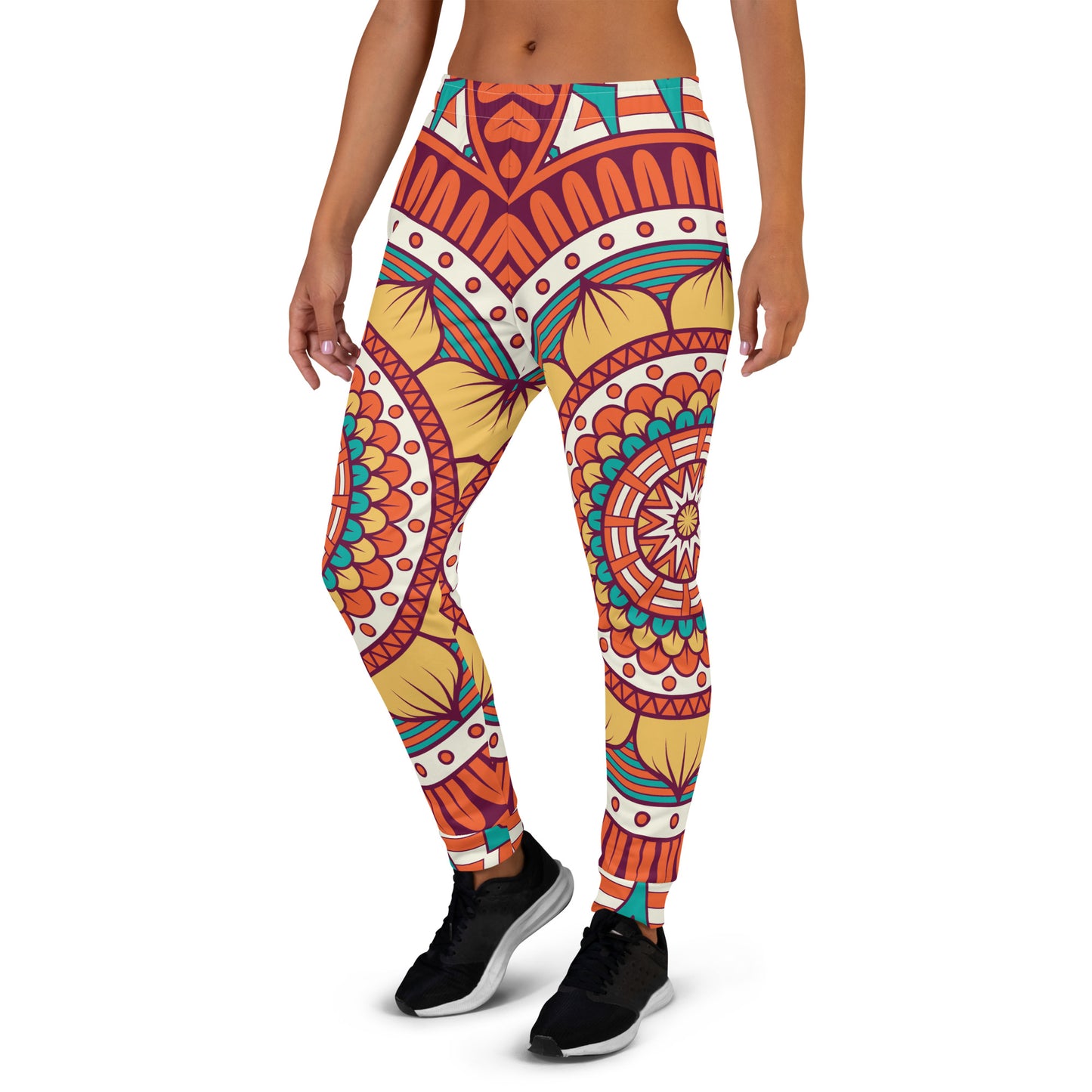 Women's Joggers with Golden Mandala Print