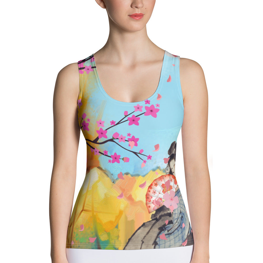 Asian Beauty Cut & Sew Tank Top