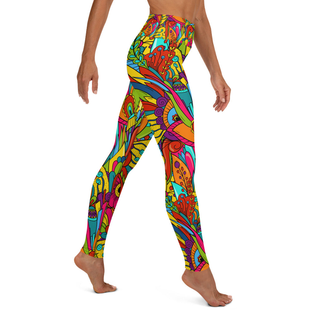 Yoga Leggings with Hippie Paisley Print