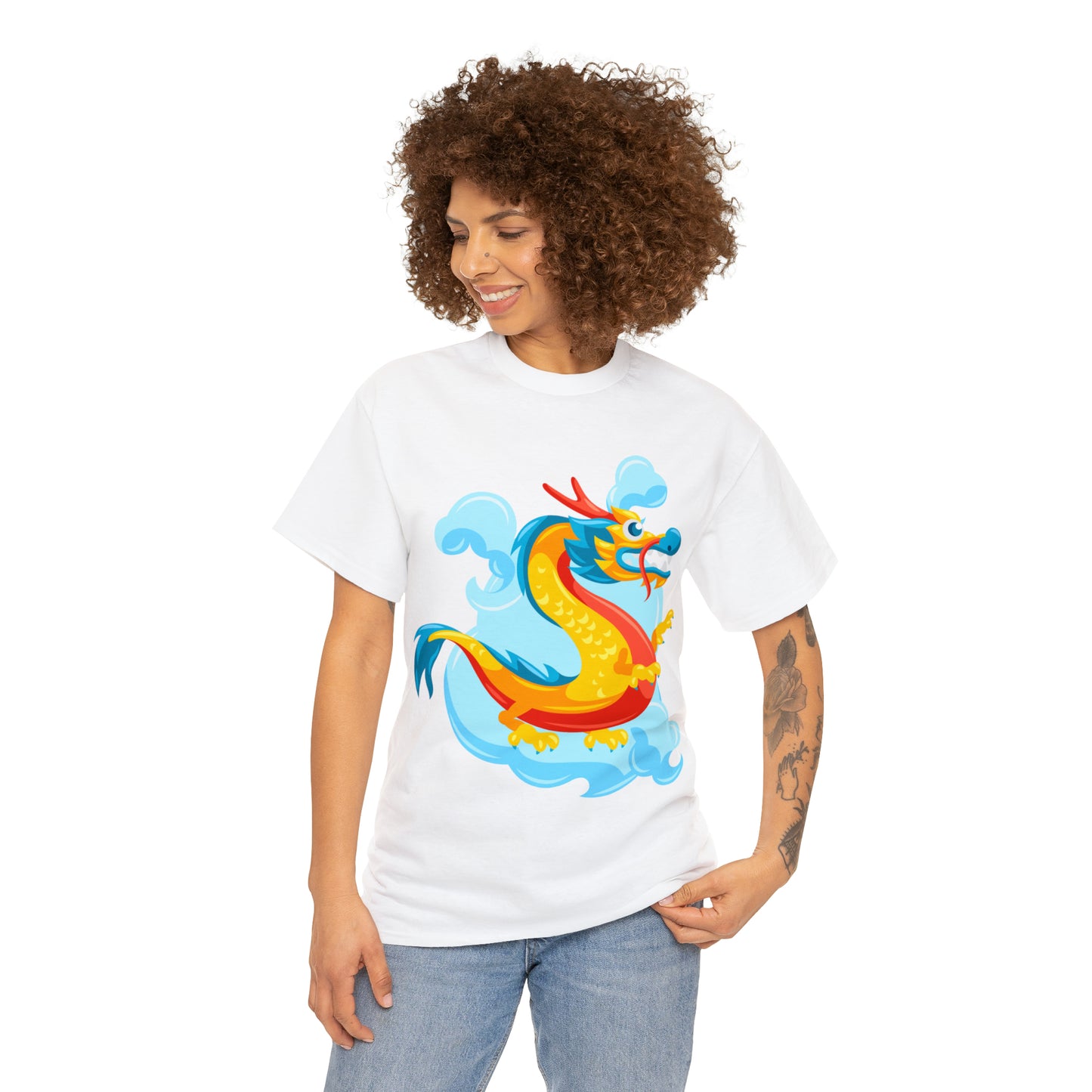 Soluvd Unisex Heavy Cotton Yellow DragonTee