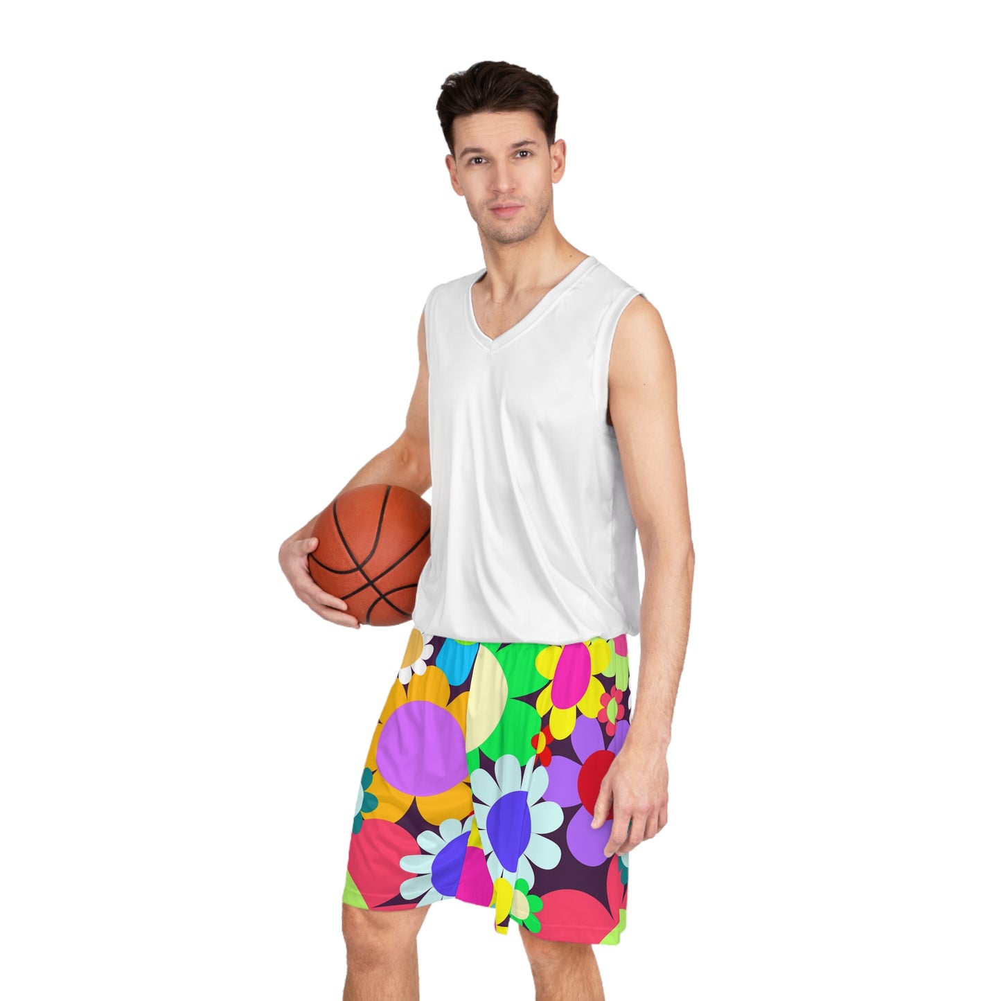 Soluvd Basketball Shorts (AOP) Happy Day