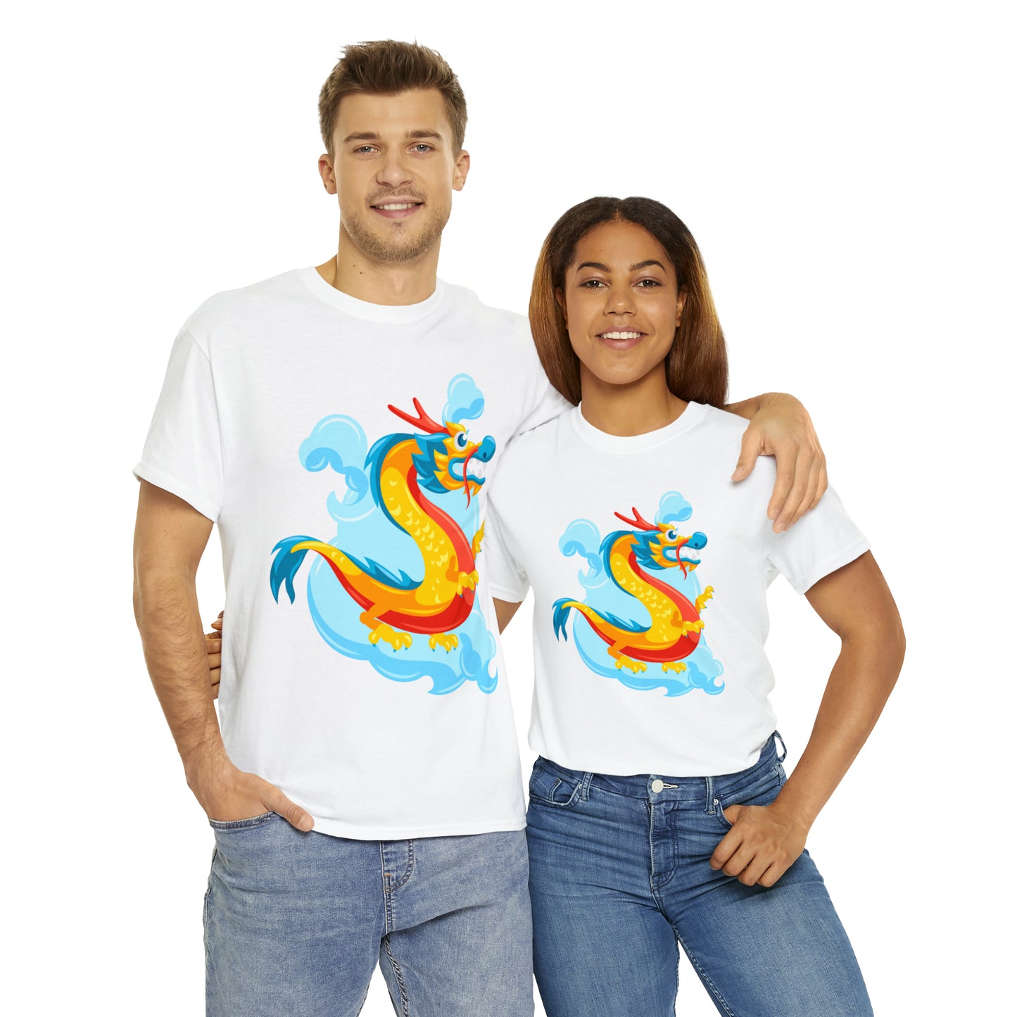 Soluvd Unisex Heavy Cotton Yellow DragonTee