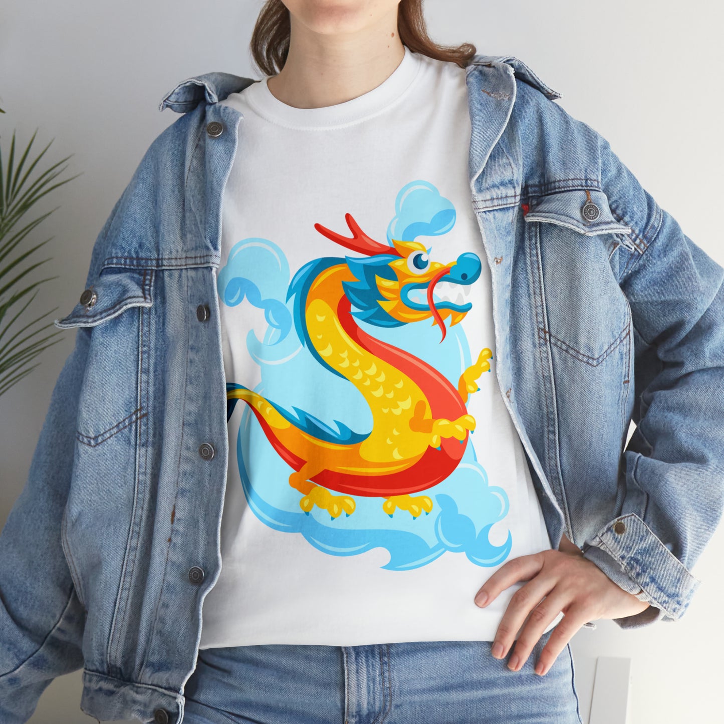 Soluvd Unisex Heavy Cotton Yellow DragonTee